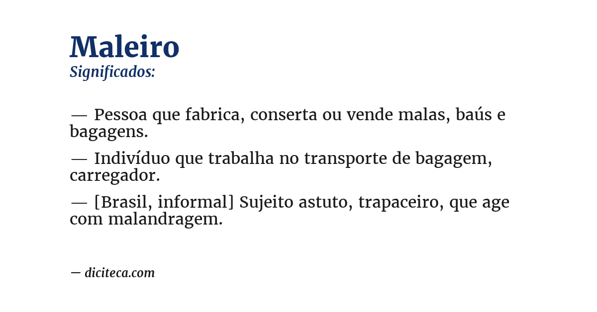 Significado de maleiro