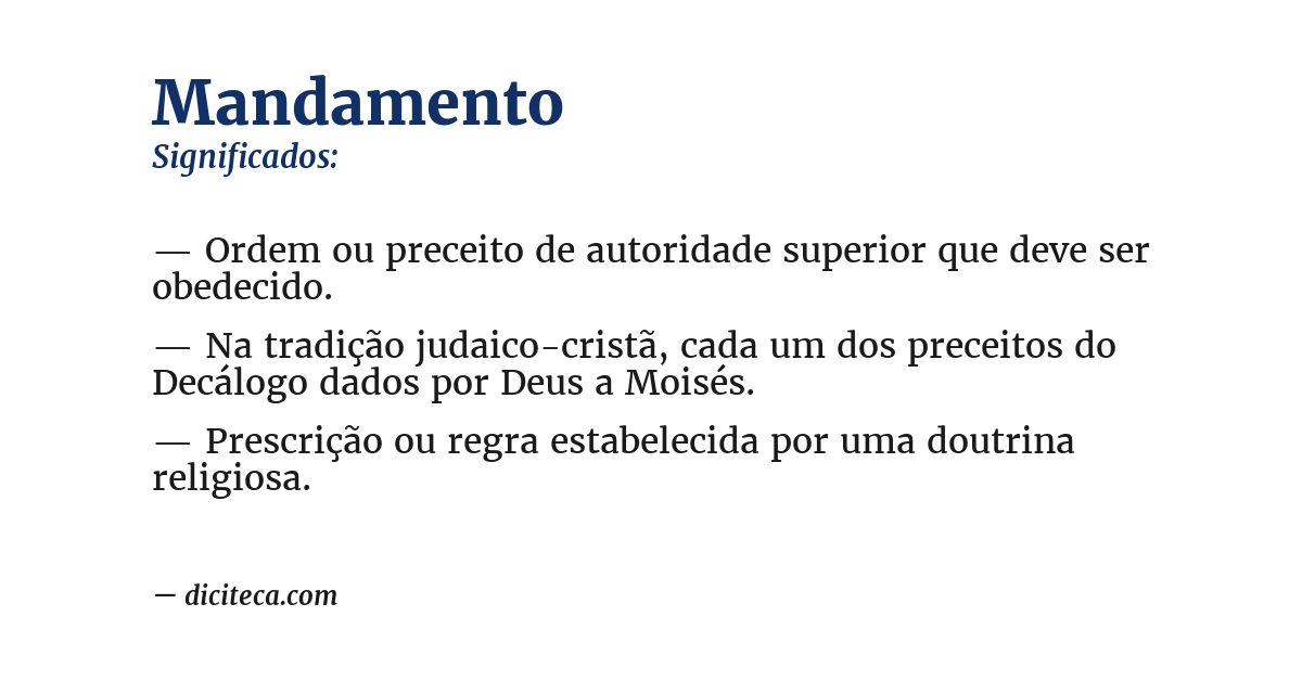 Significado de mandamento