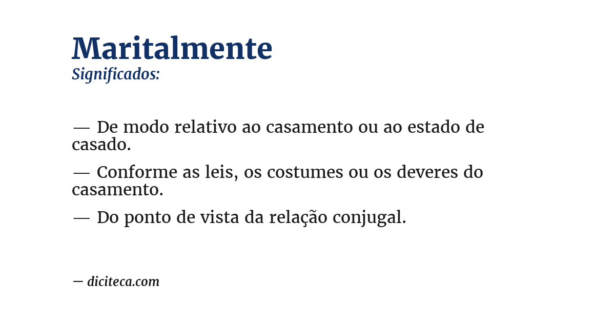 Significado de maritalmente