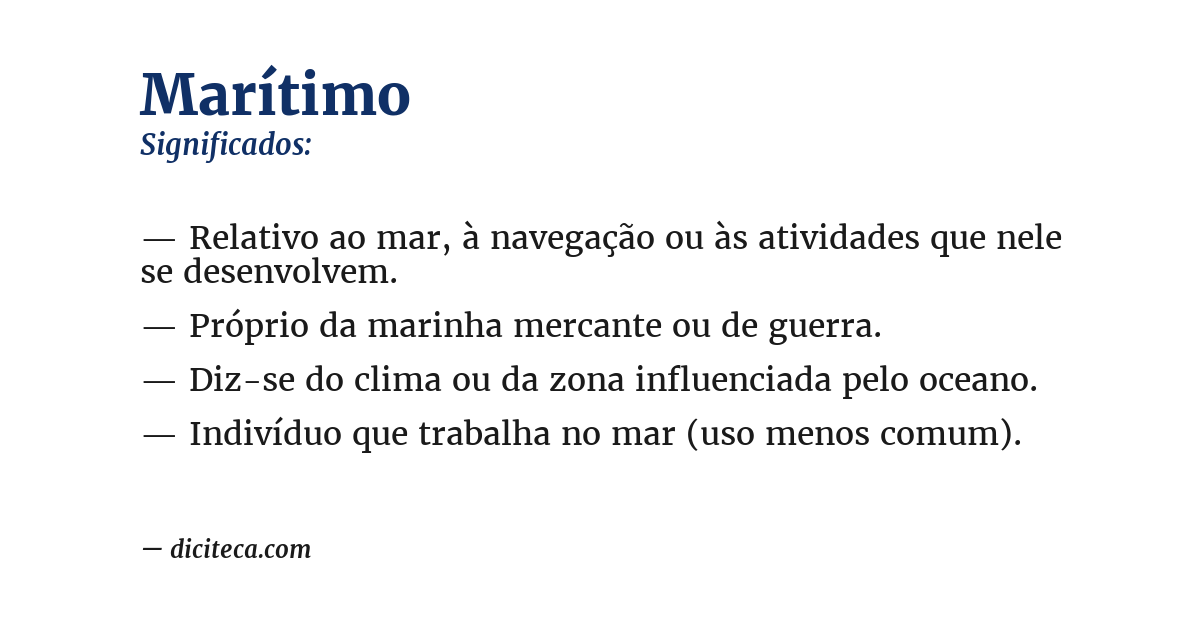 Significado de marítimo
