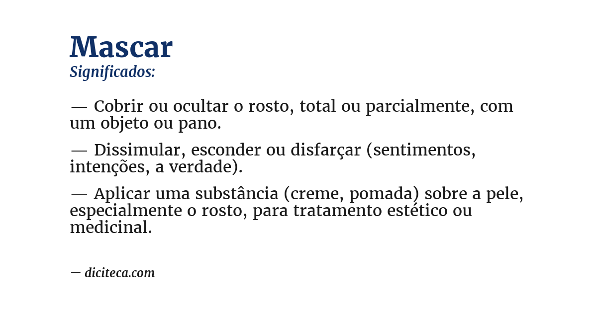 Significado de mascar