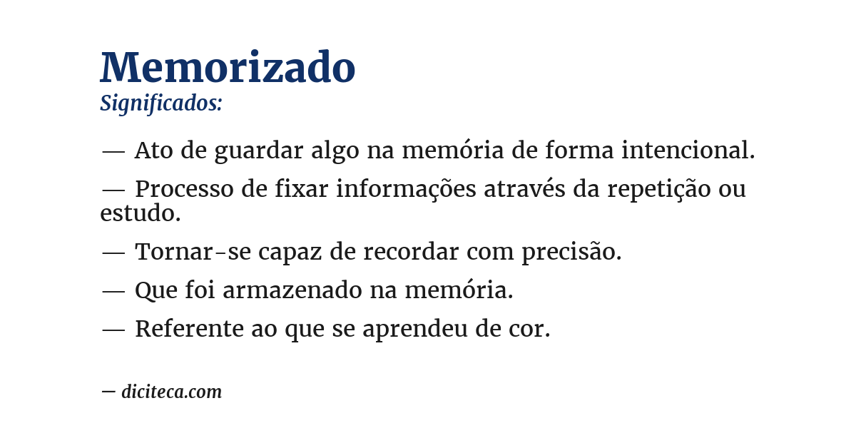 Significado de memorizado