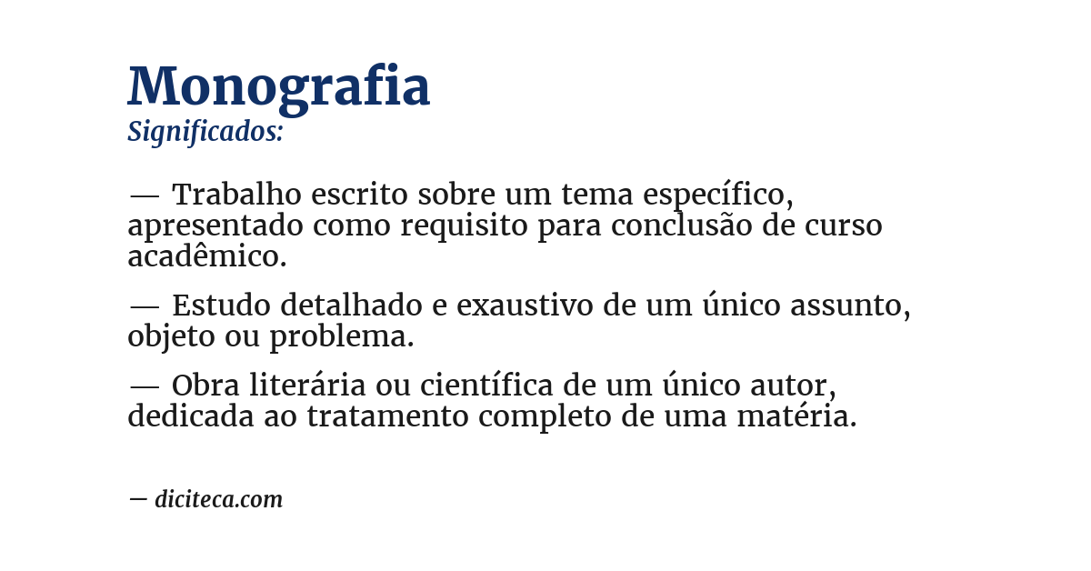 Significado de monografia
