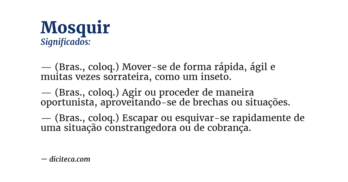 Significado de mosquir