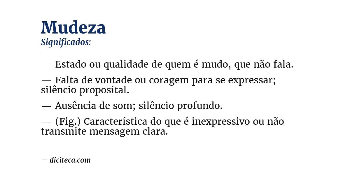 Significado de mudeza