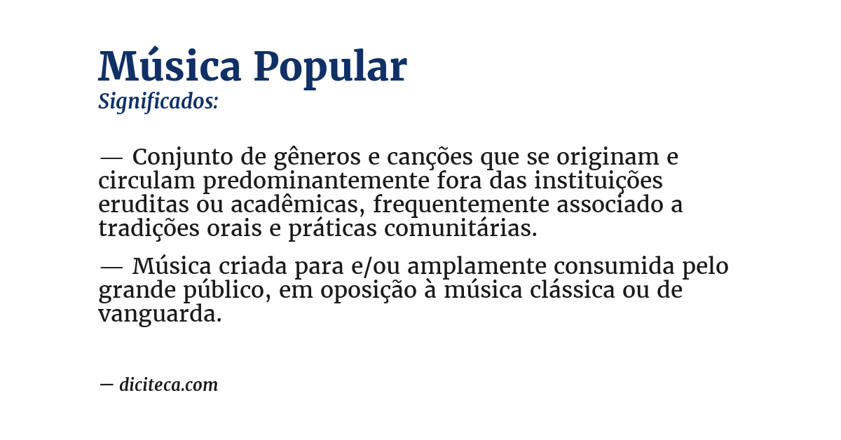 Significado de música popular