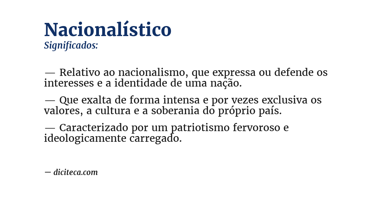 Significado de nacionalístico