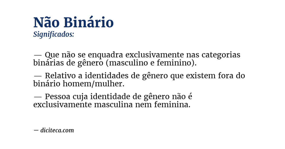 Significado de não binário