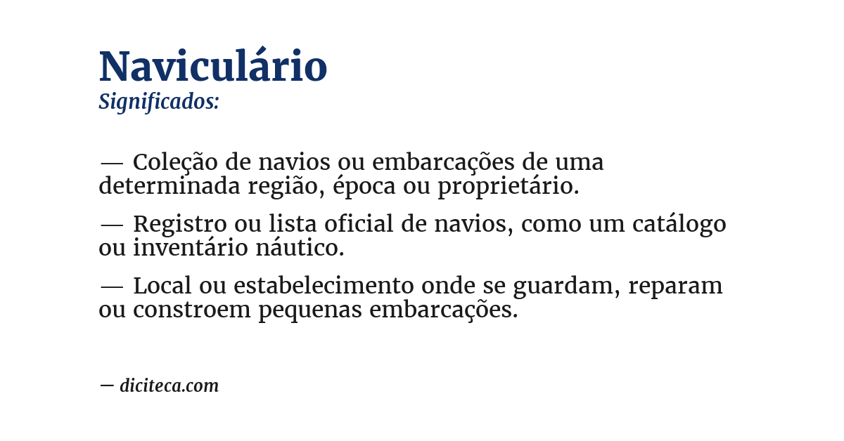Significado de naviculário