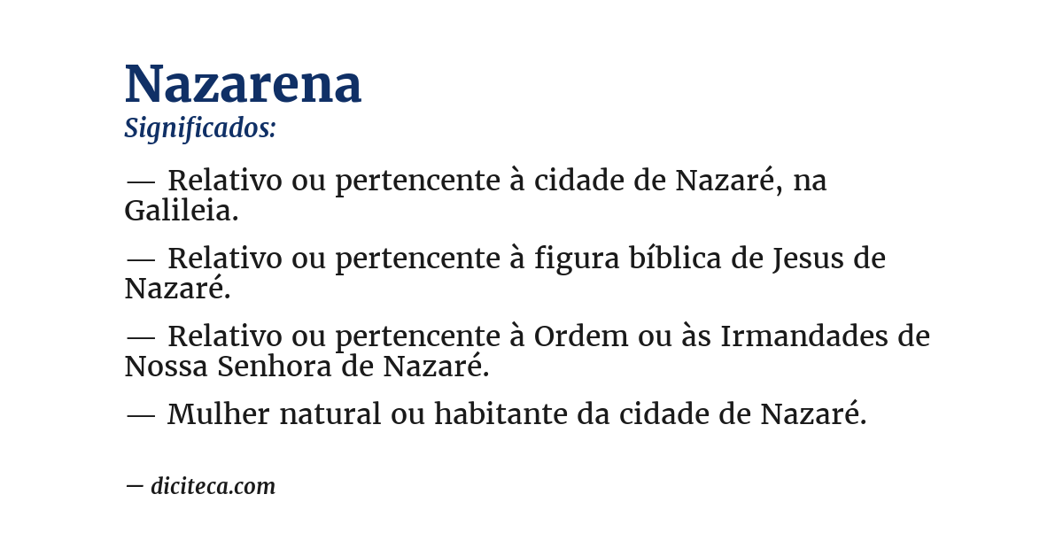 Significado de nazarena