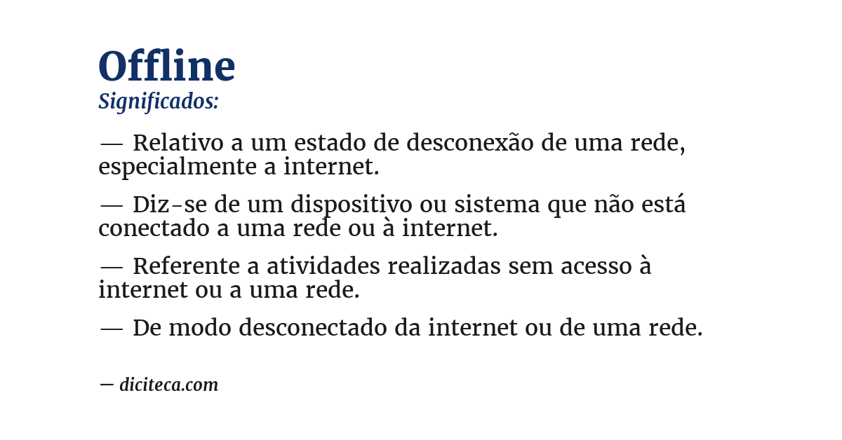 Significado de offline