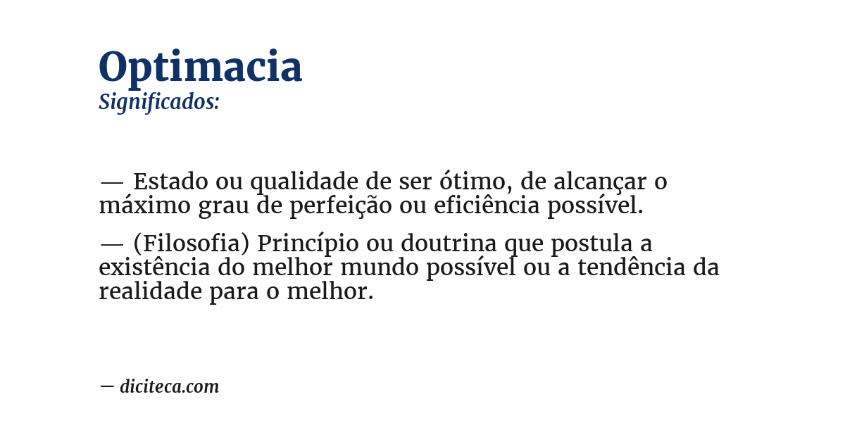 Significado de optimacia