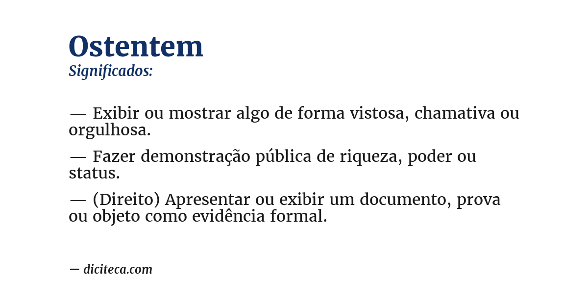 Significado de ostentem