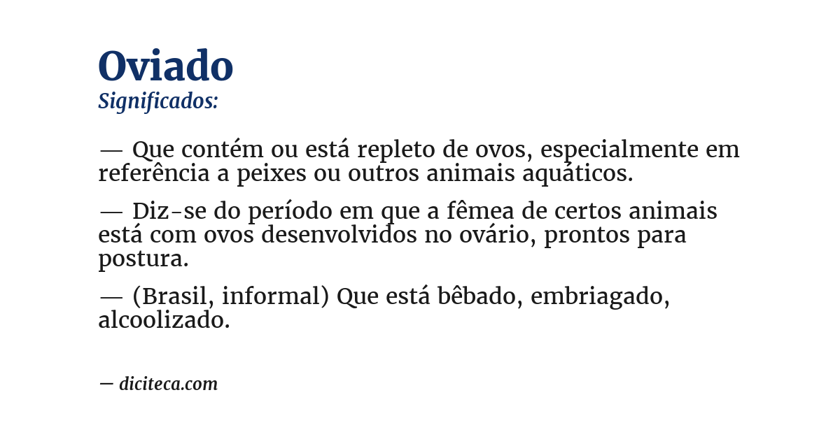 Significado de oviado