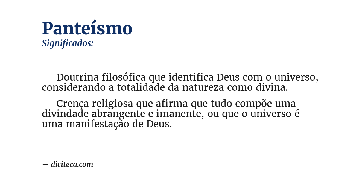 Significado de panteísmo