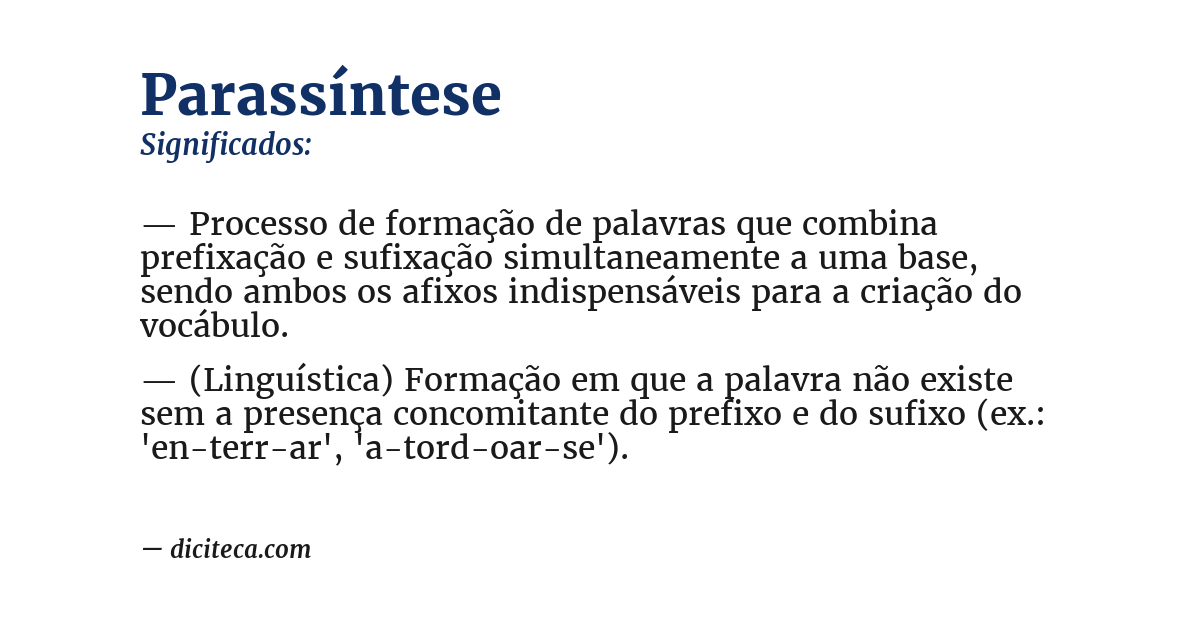 Significado de parassíntese