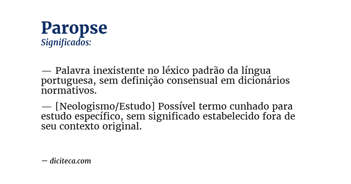 Significado de paropse