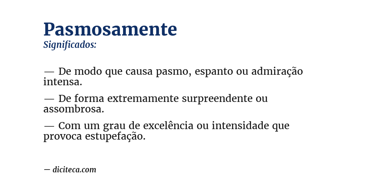Significado de pasmosamente