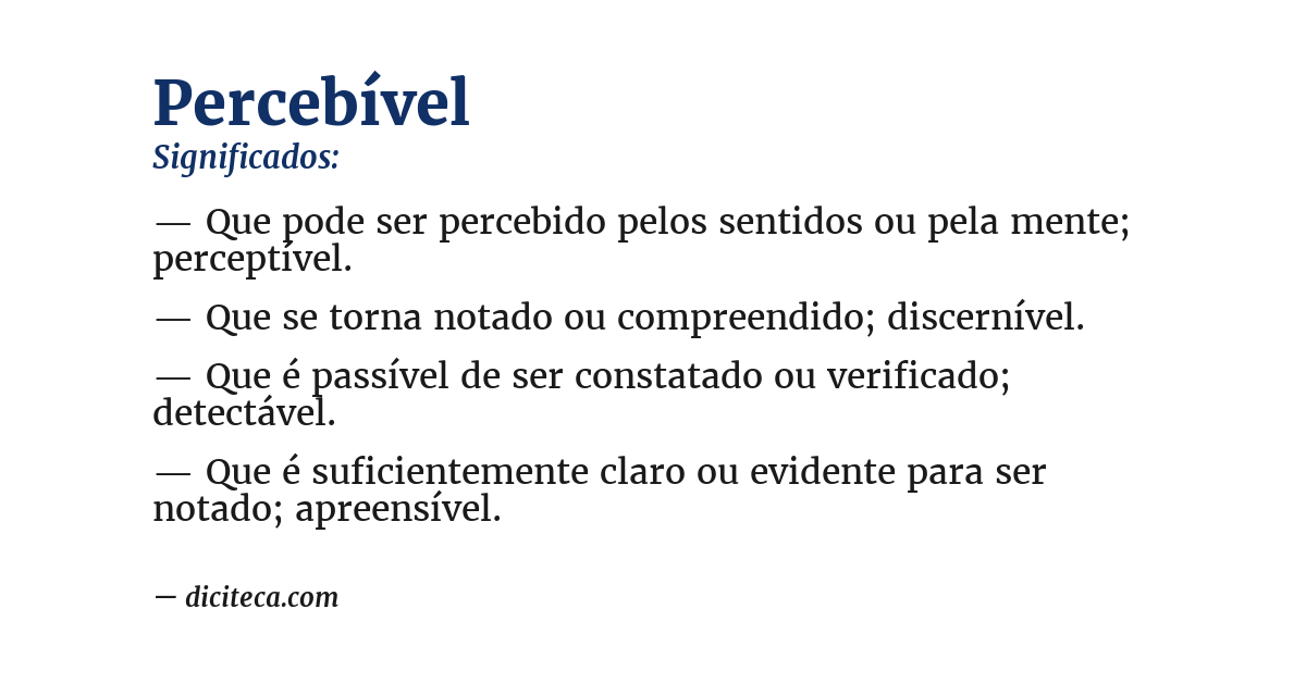Significado de percebível
