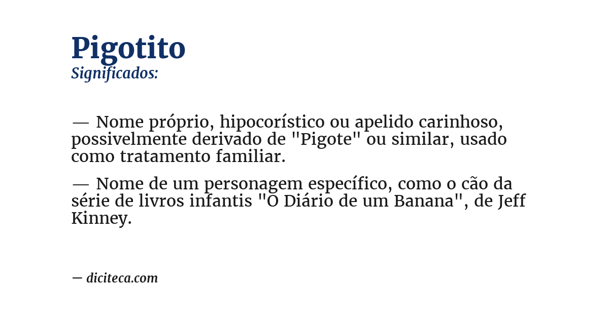 Significado de pigotito