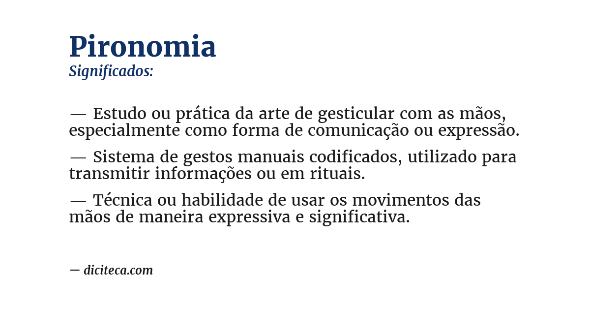 Significado de pironomia