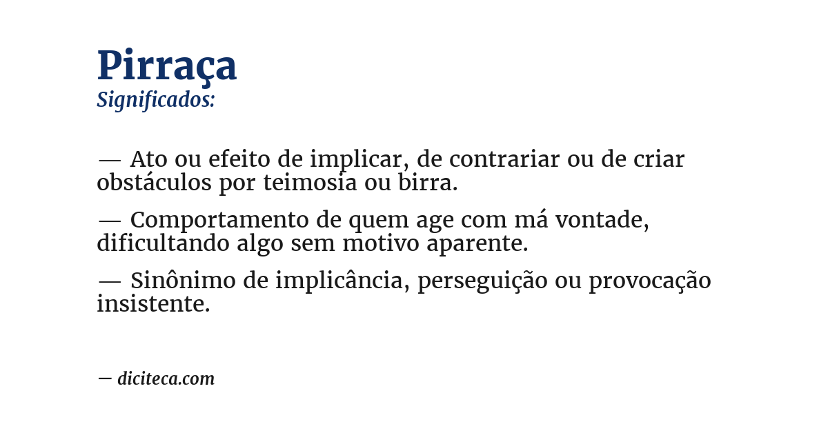 Significado de pirraça