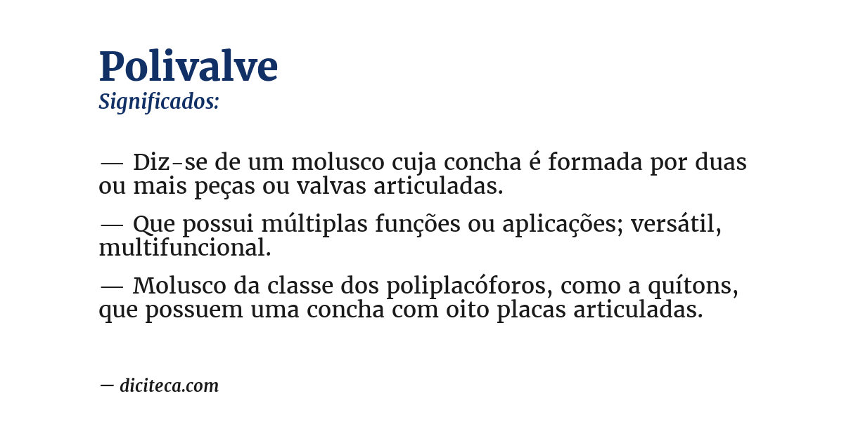 Significado de polivalve