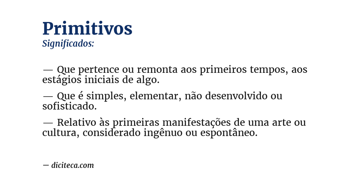 Significado de primitivos