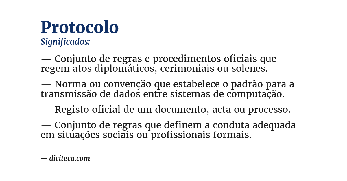 Significado de protocolo
