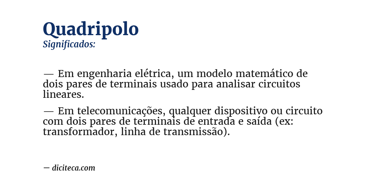 Significado de quadripolo