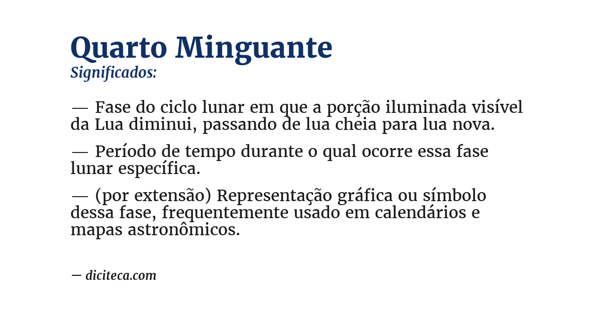 Significado de quarto minguante