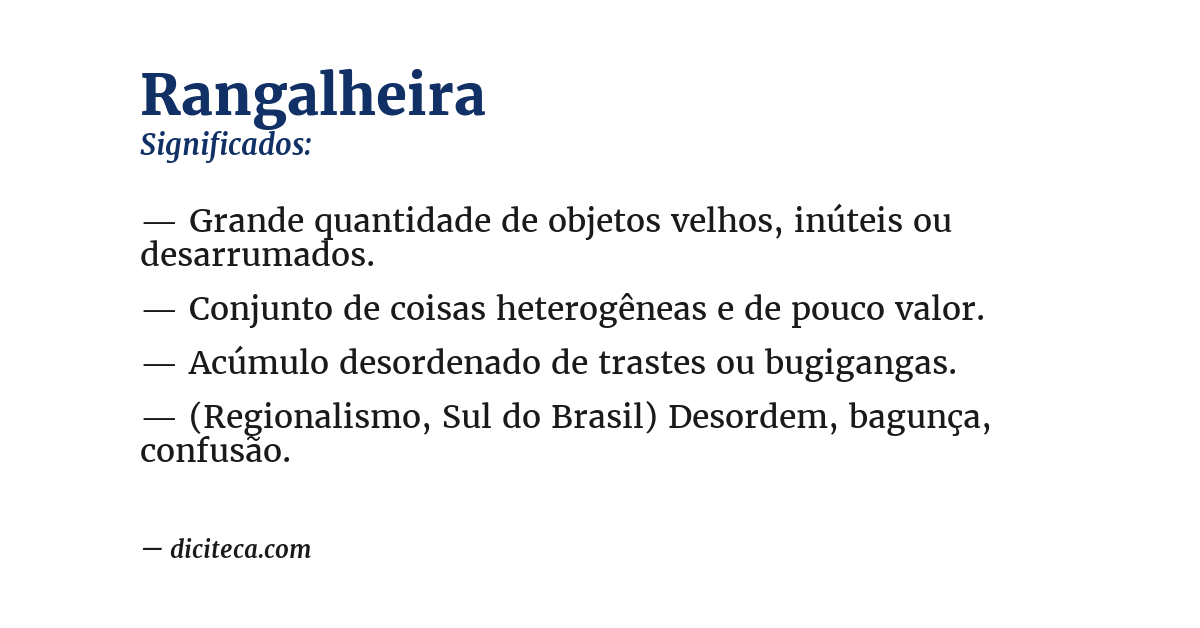 Significado de rangalheira
