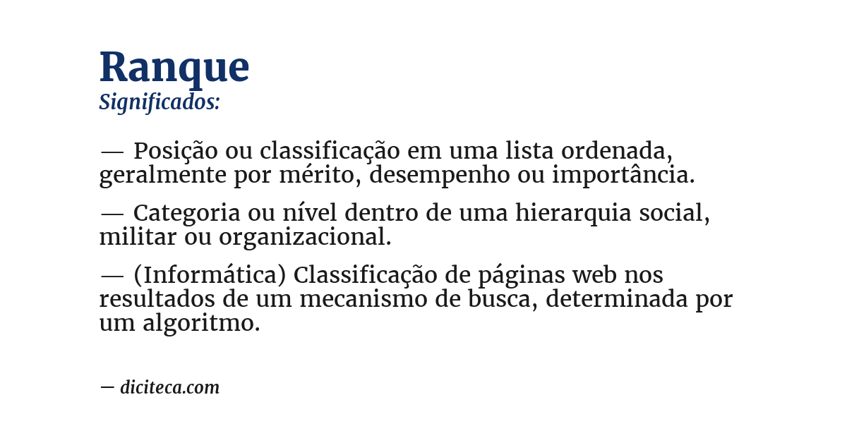 Significado de ranque