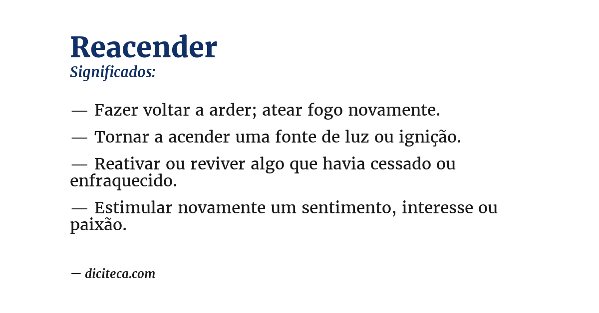 Significado de reacender