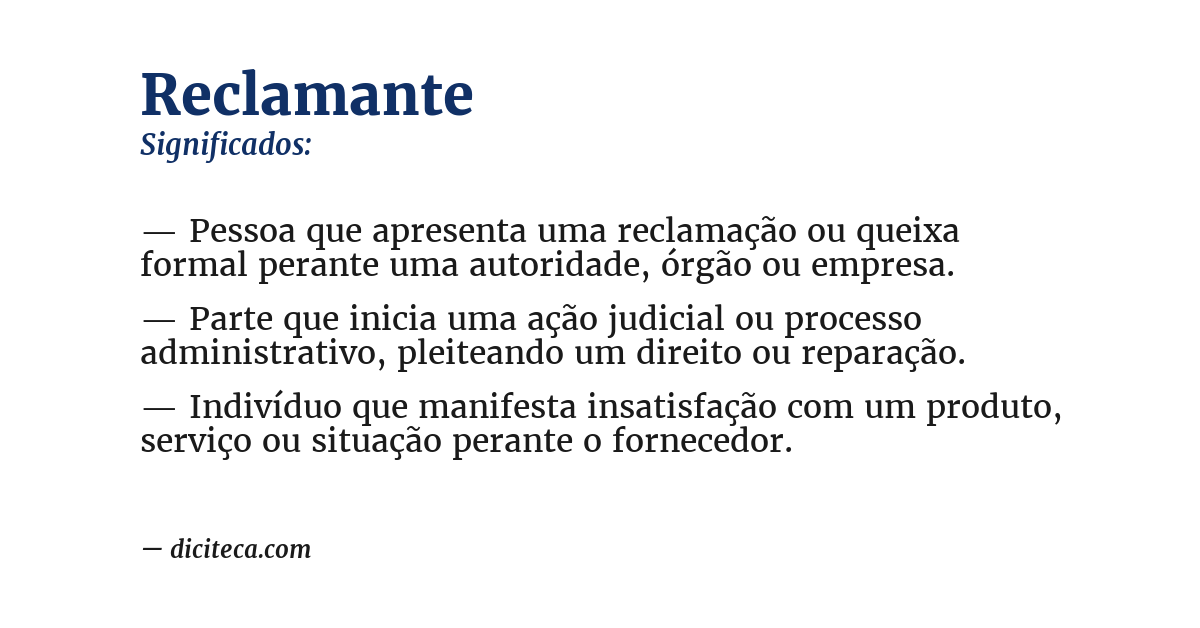 Significado de reclamante