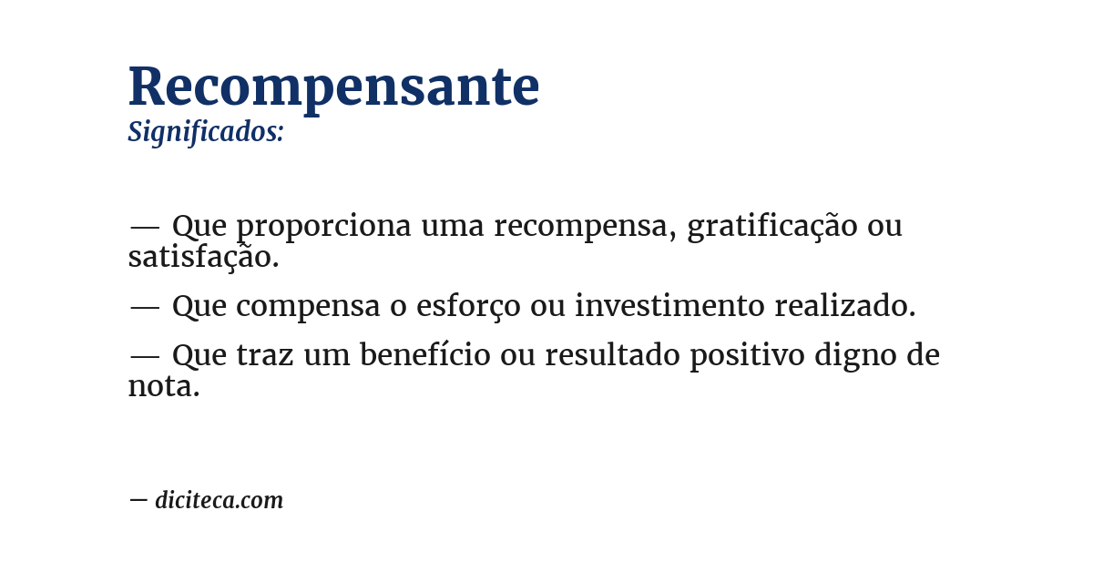 Significado de recompensante