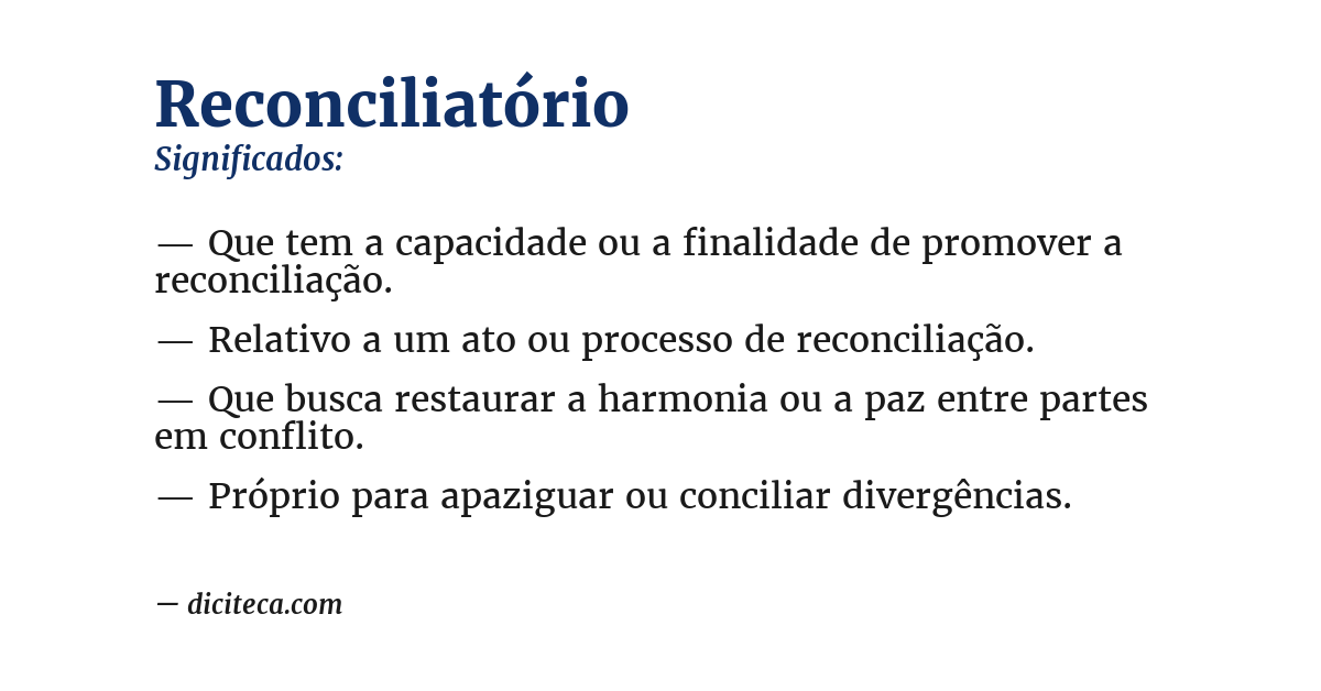 Significado de reconciliatório