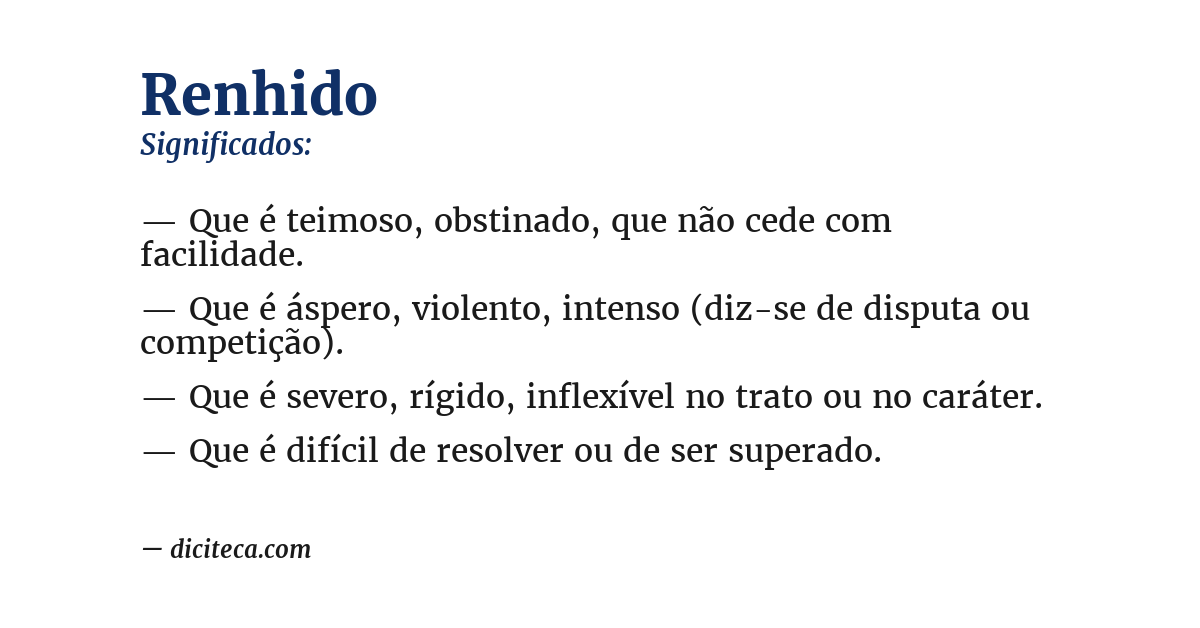Significado de renhido