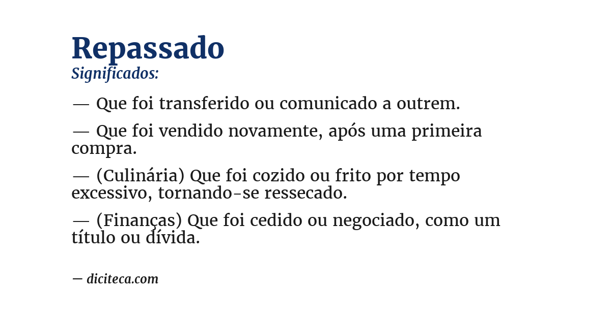 Significado de repassado