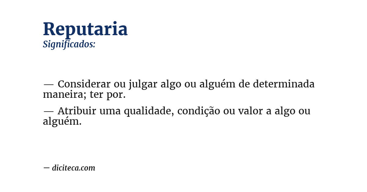 Significado de reputaria