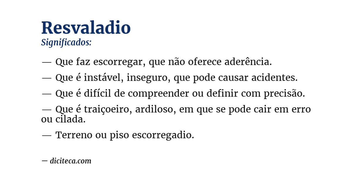 Significado de resvaladio