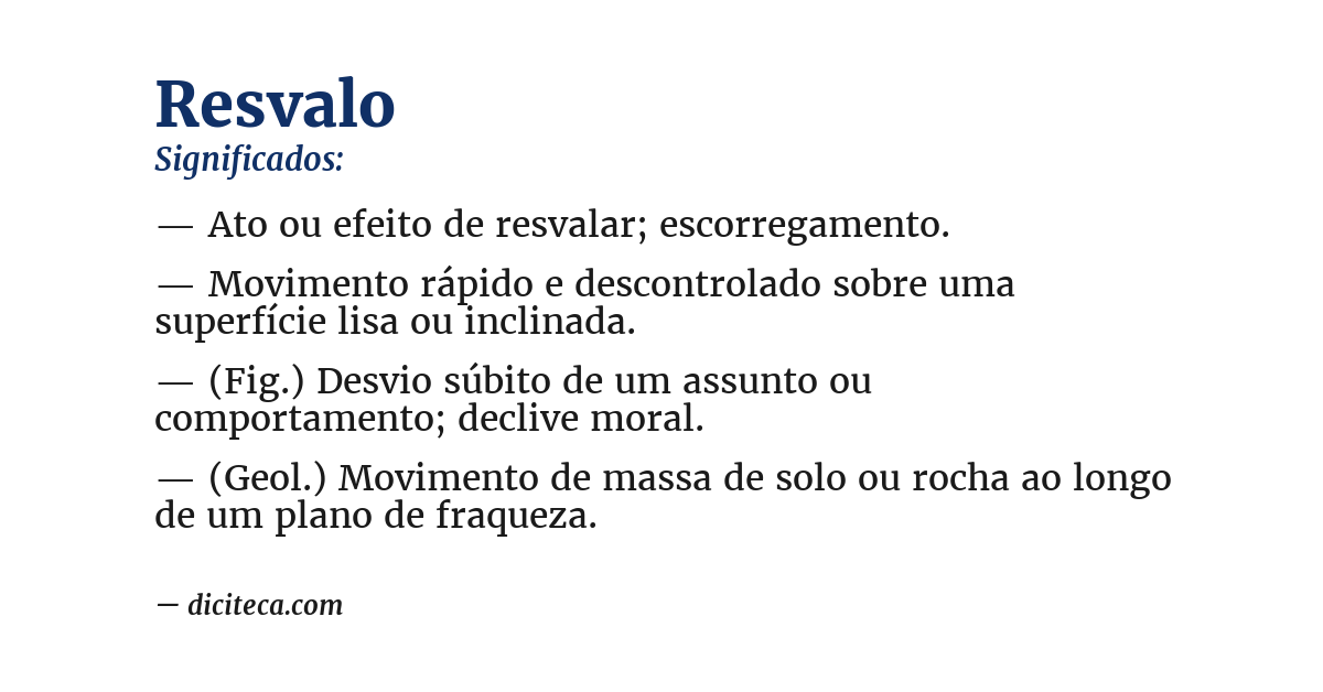 Significado de resvalo