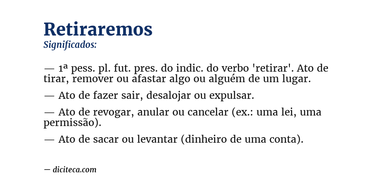 Significado de retiraremos