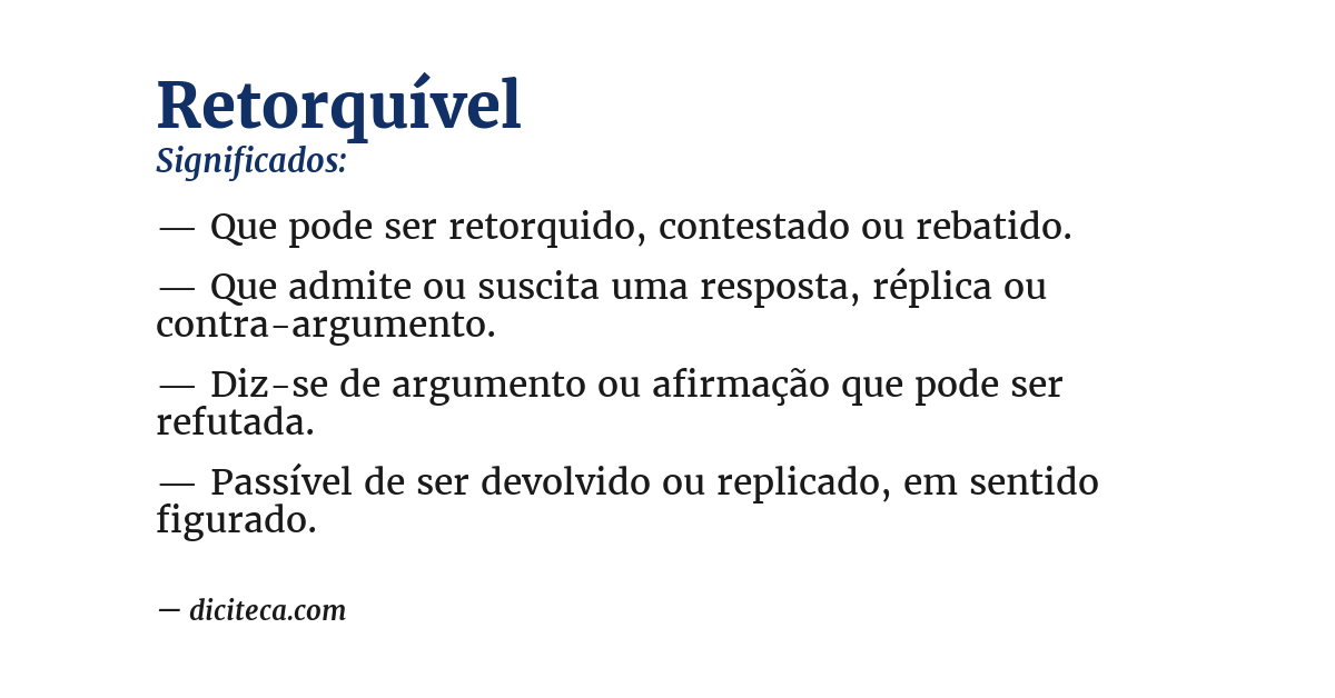 Significado de retorquível