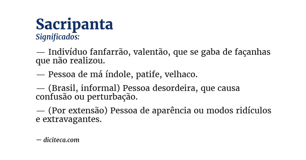 Significado de sacripanta