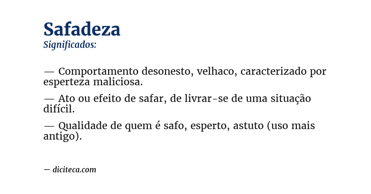 Significado de safadeza