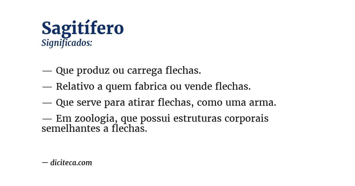 Significado de sagitífero