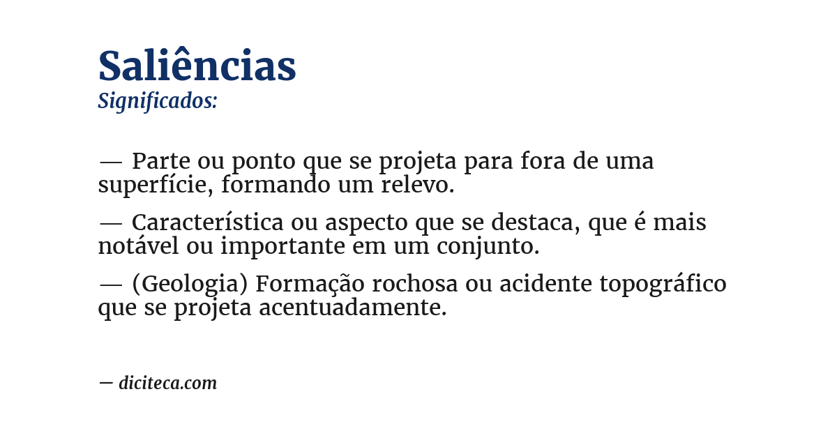 Significado de saliências