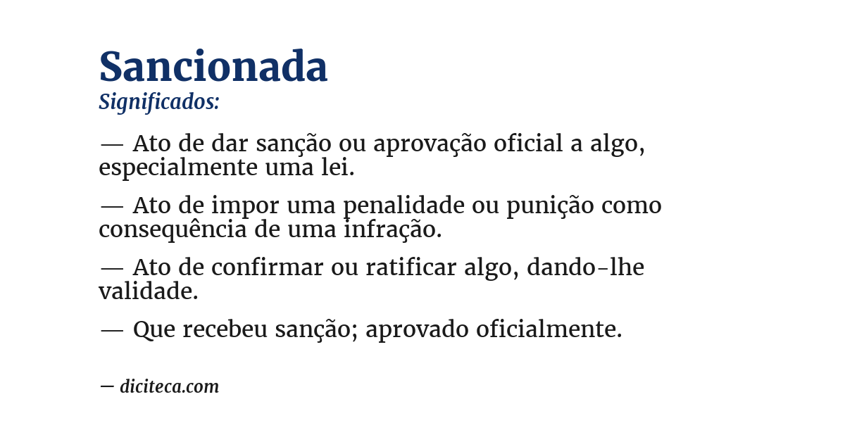 Significado de sancionada