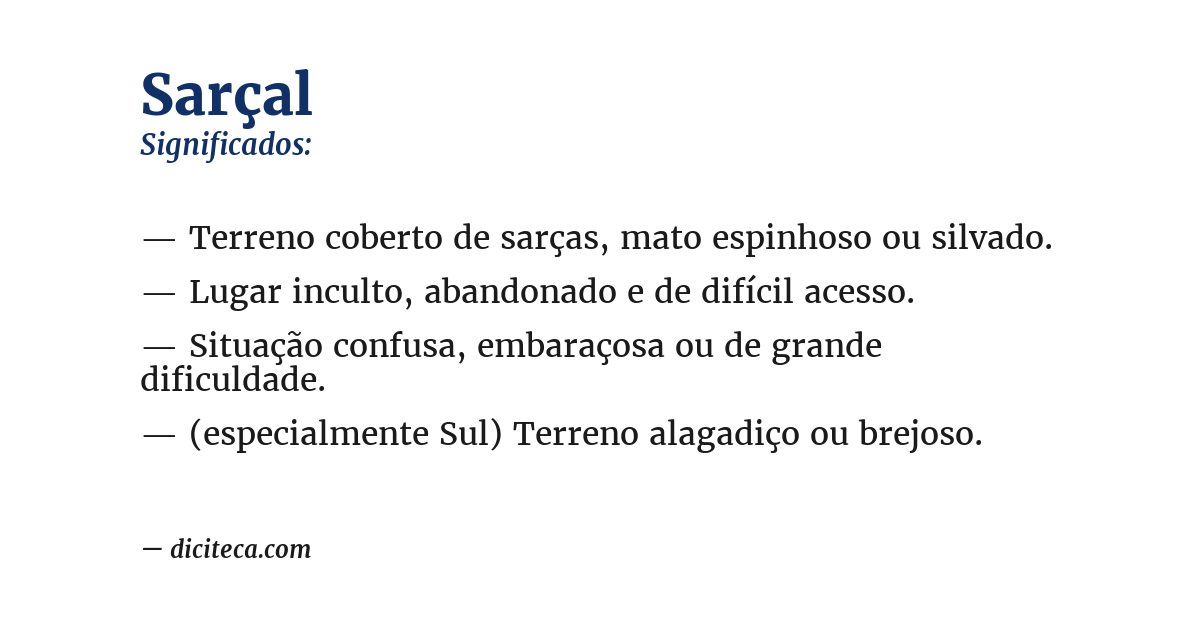Significado de sarçal